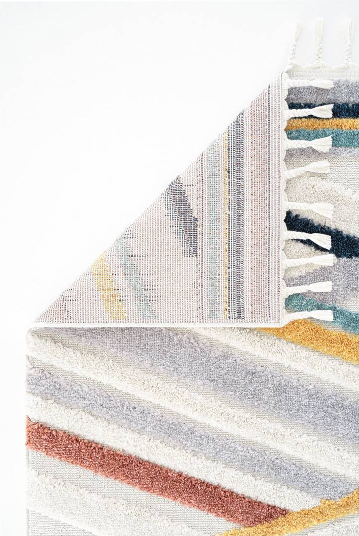 Ebern Designs Blue Geometric Scandi Chevron Area Rug 3'3" x 8'2"