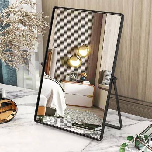 Portable Vanity Metal Framed Rectangular Table Mirror