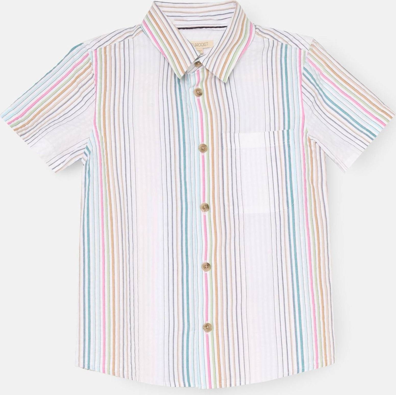 Camicia A Righe Seersucker
