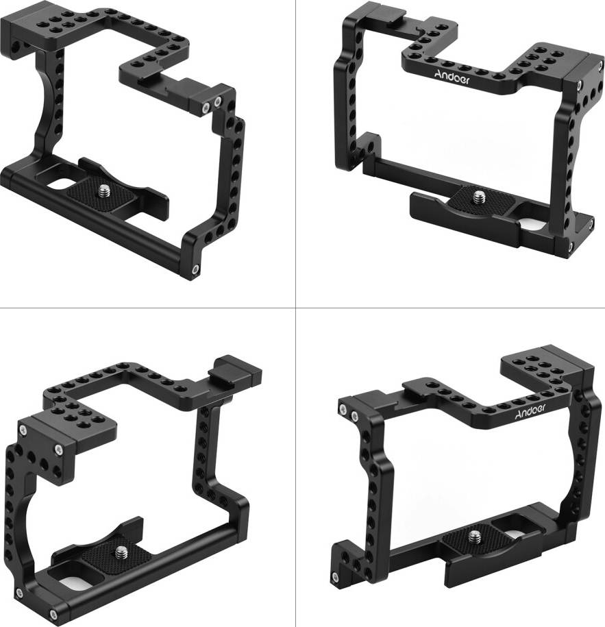 Andoer Camera Cage Rig Aluminum Alloy Cold Shoe 1/4 Thread