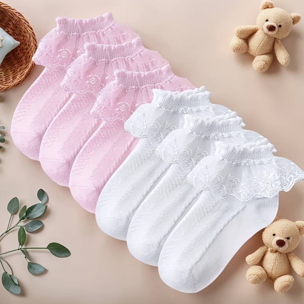 Temu Lace Style Ruffle Ankle Socks Thickened Design