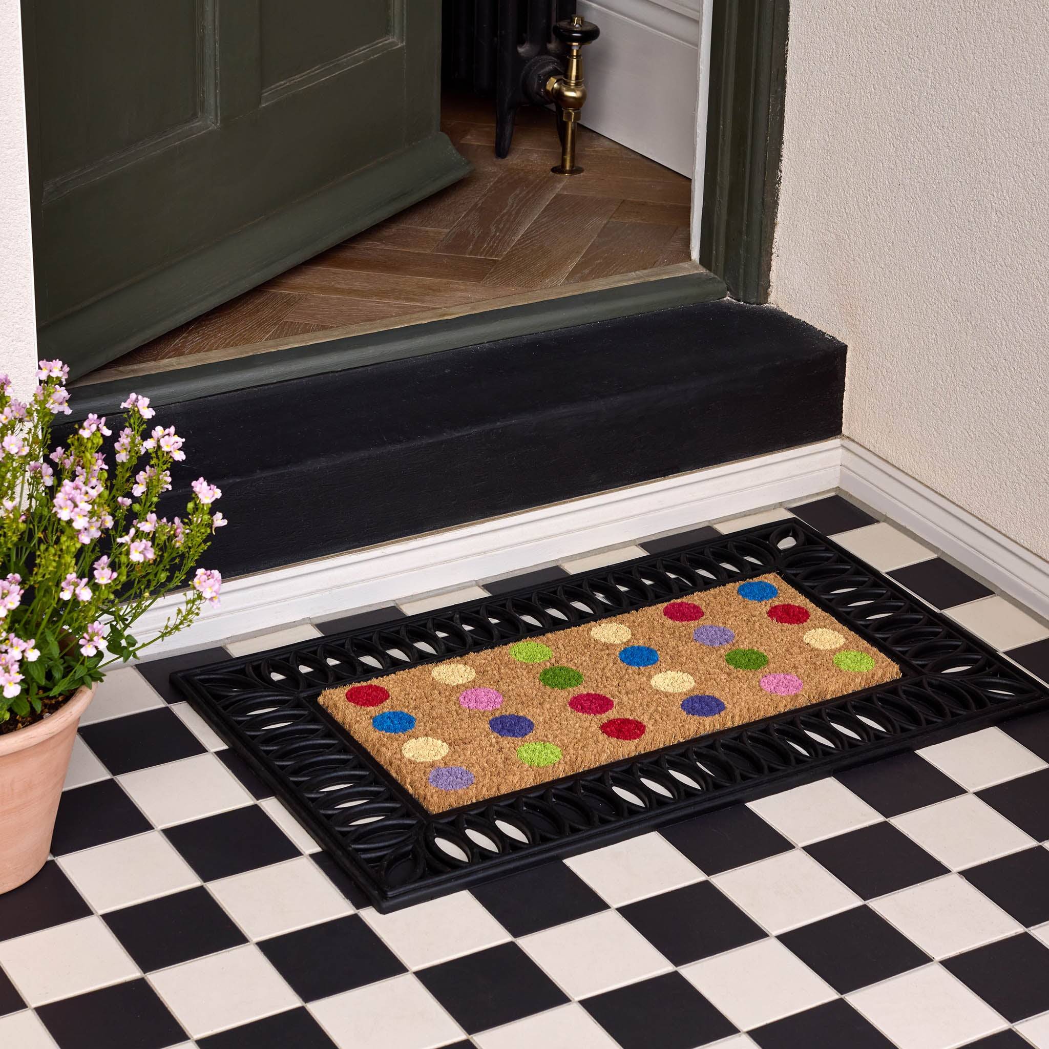 Coir Insert Spots Doormat Multicoloured