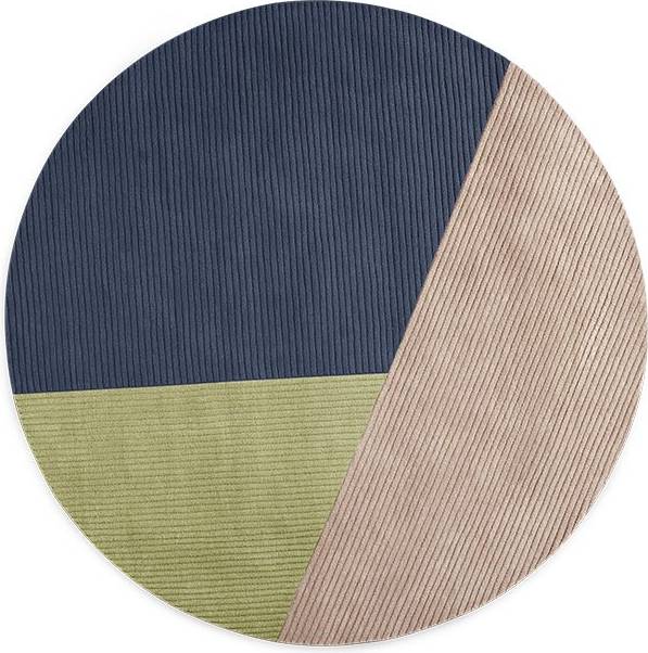 Northern Row Circular Rug Ø200 cm Trio Multicolour, Green