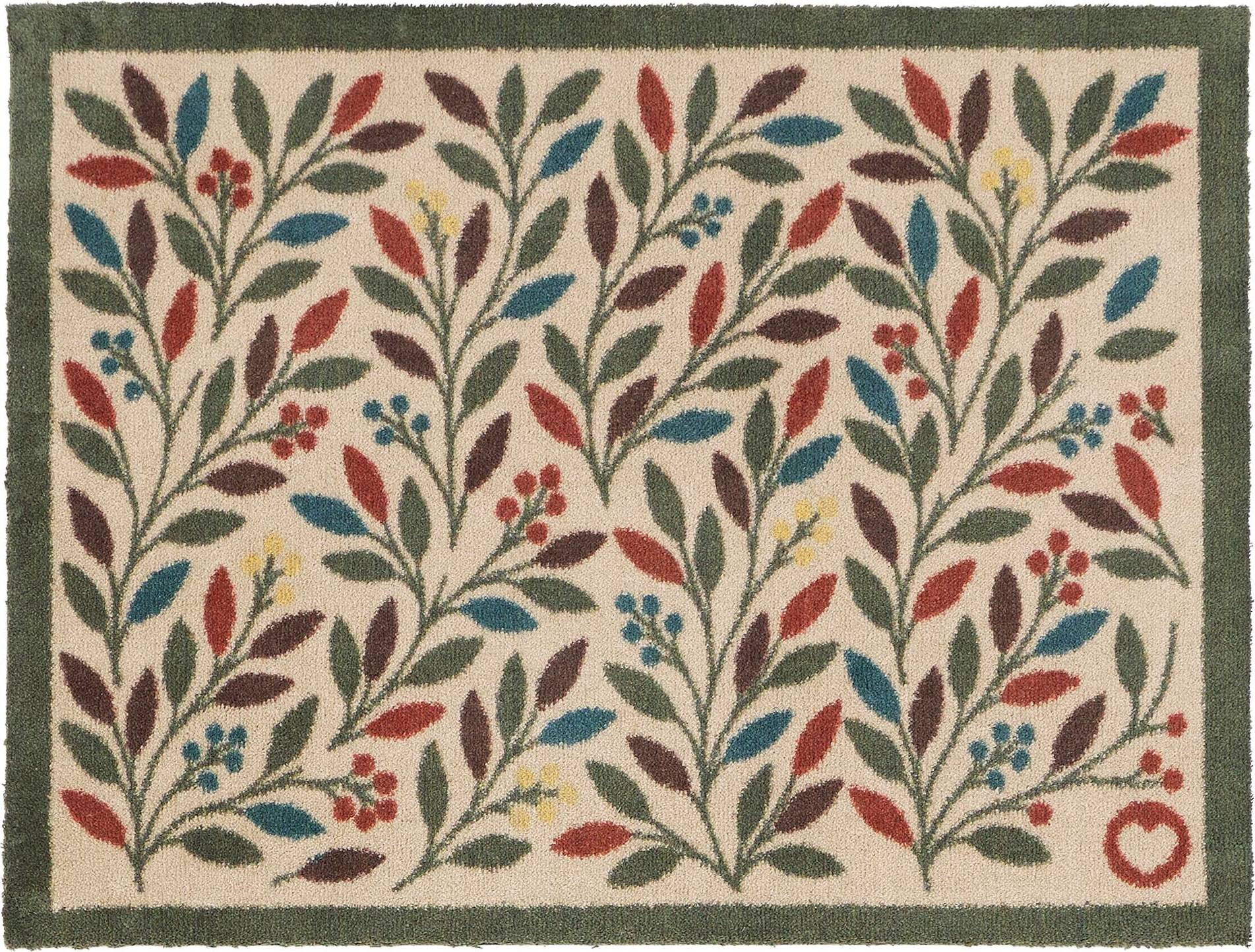 Hug Rug Olive Branch Washable Doormat Light Blue Grey, Red