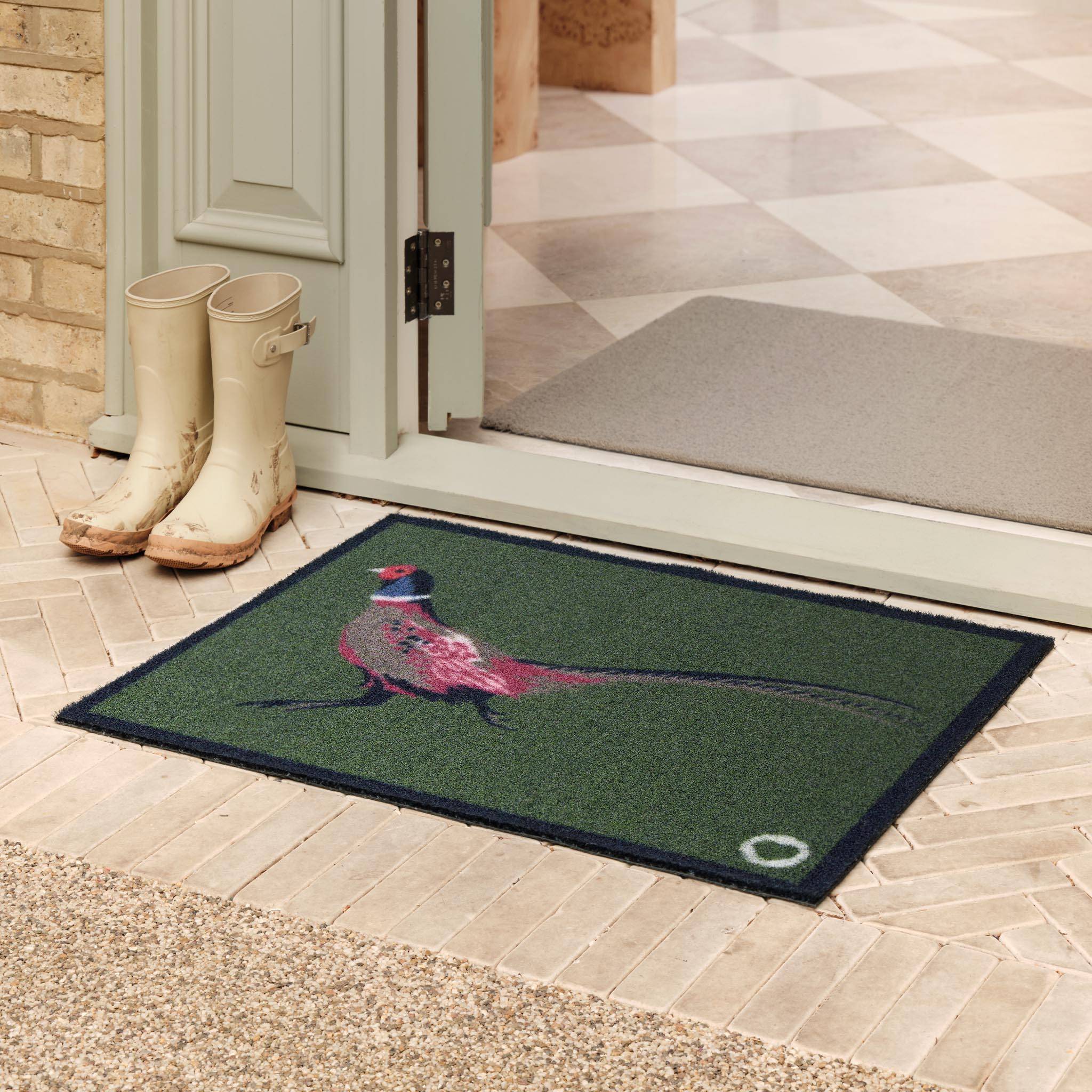 Hug Rug Pheasant Outdoor Doormat Green