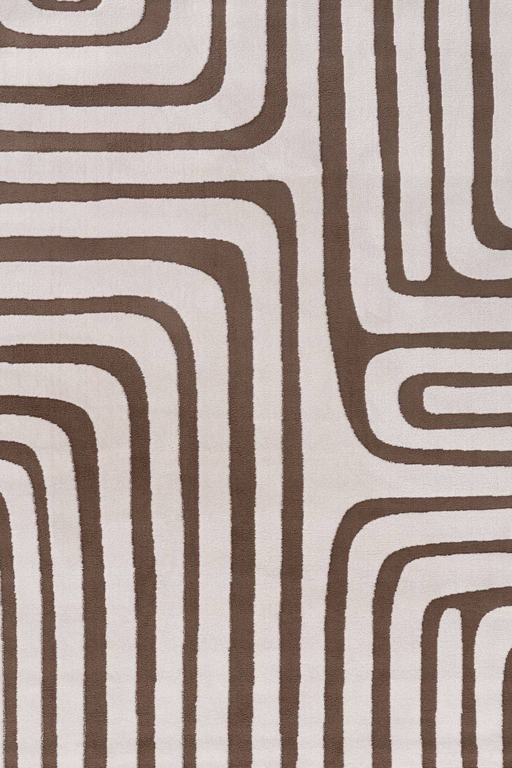 THE RUGS Loft Curved Line Area Rug Runners 80 x 300 cm Beige