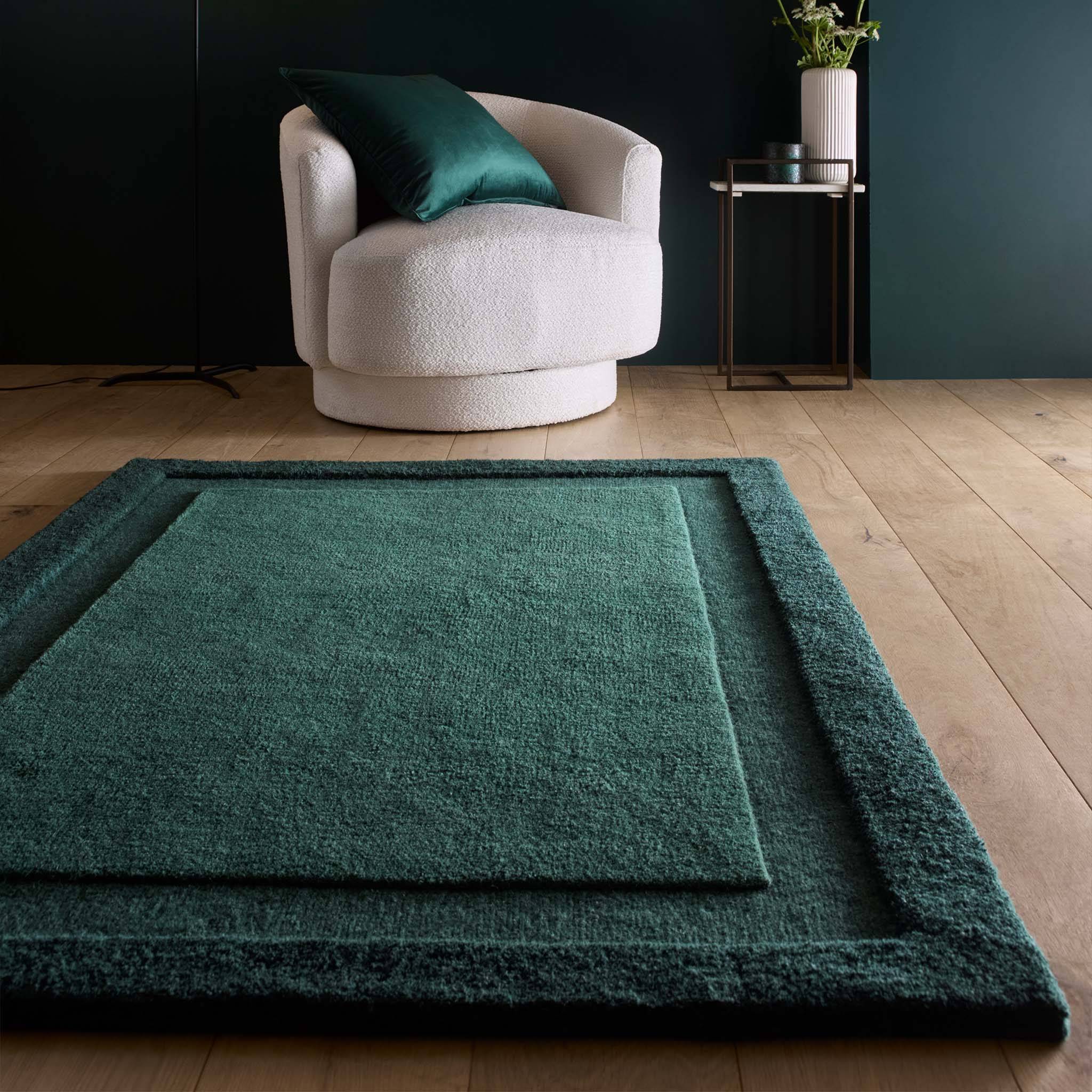 Hug Rug Stacked Borders Dark Green