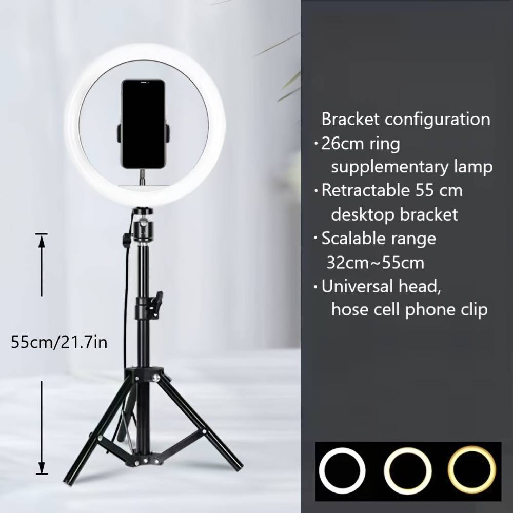 10-Inch Ring Light With 0.6 Meter Stand