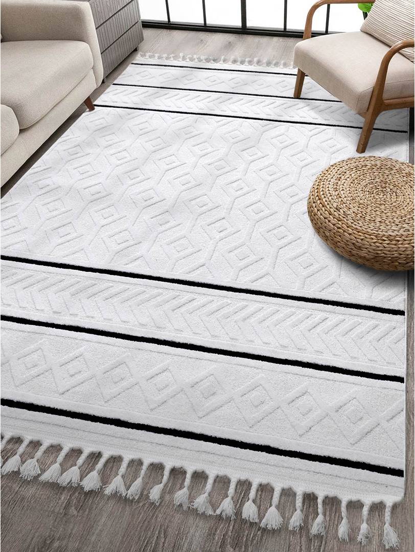 Ebern Designs Aztec Area Rug Rectangle 5'3" x 7'7" Black