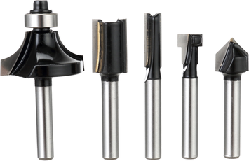 Router bit set Hyper Tough 5 Piece Carbide Router Bit Set