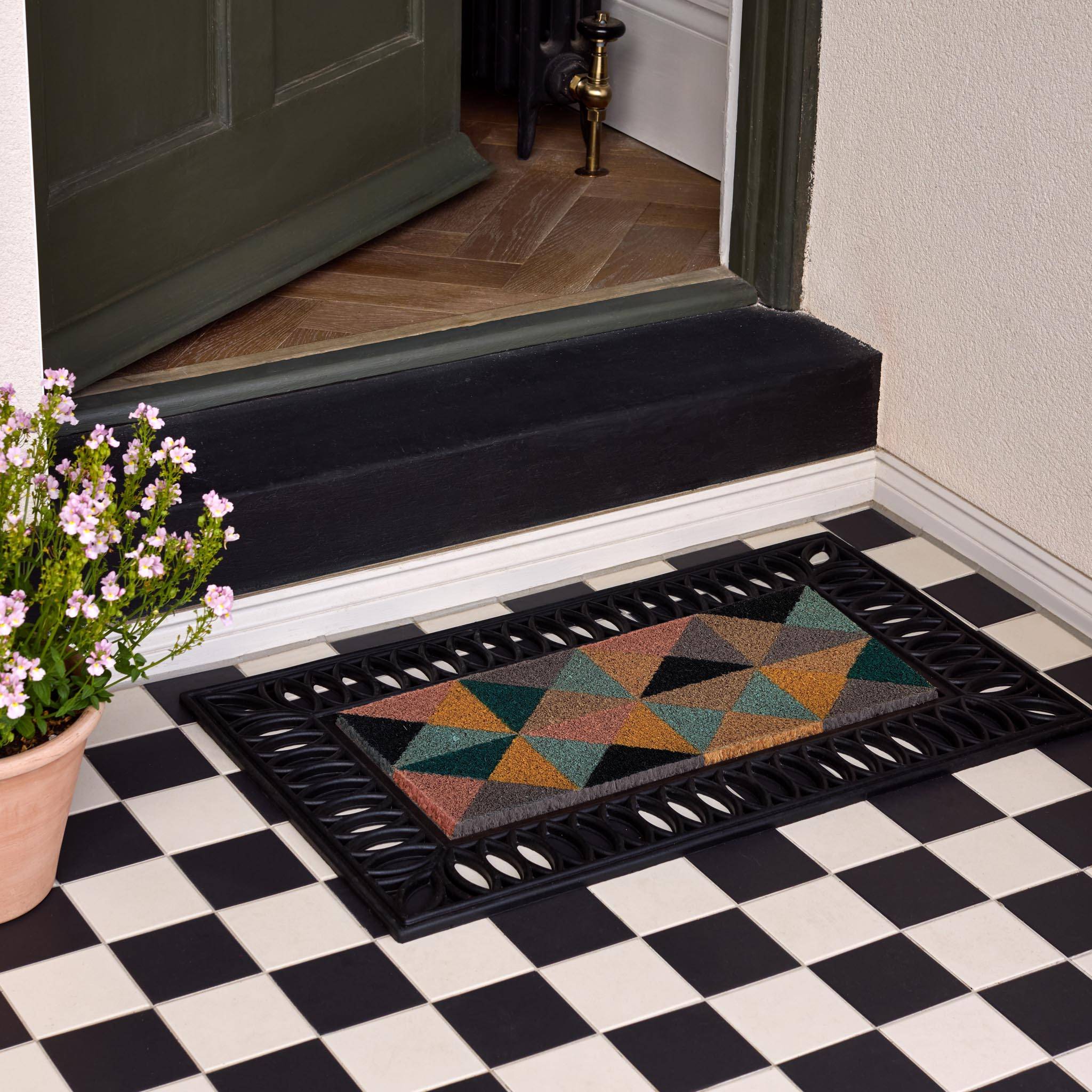 Hug Rug Coir Insert Geo 1 Doormat Multicoloured Multicolour cm