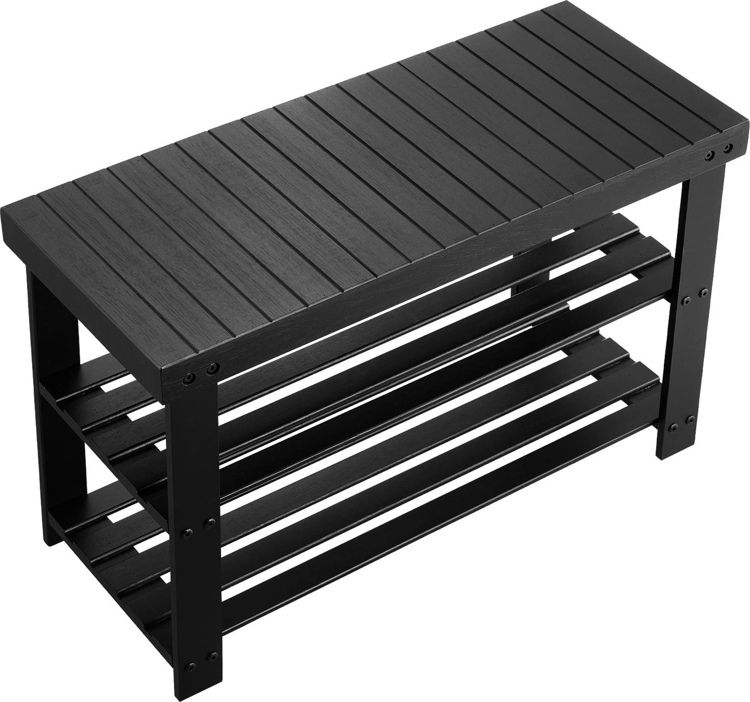 3 tier shoe bench VEVOR Bench 3-Tier Bamboo Entryway Shoe Rack