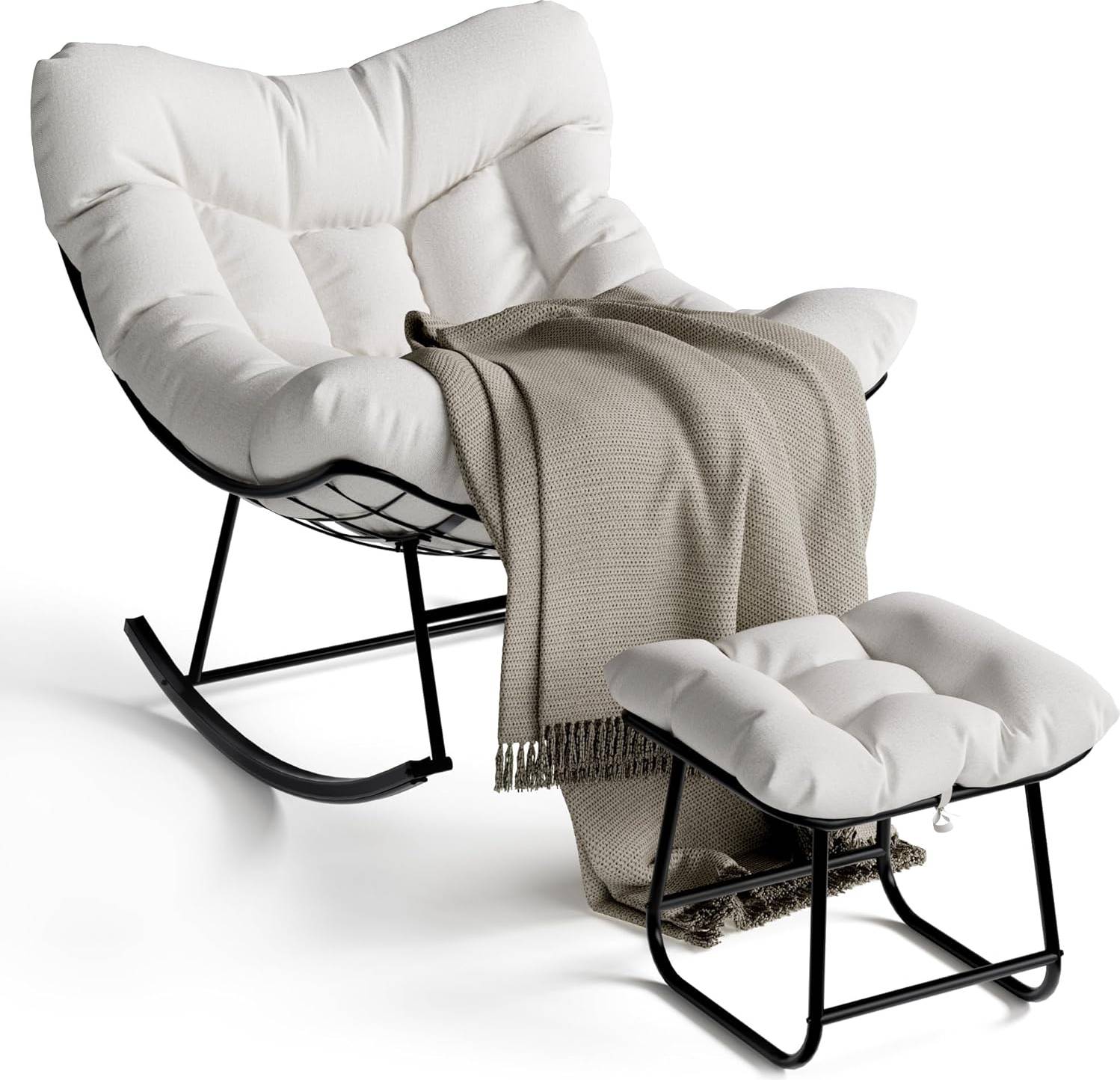 Papasan Garvee Papasan Rocking Chair 4Pcs Steel Frame