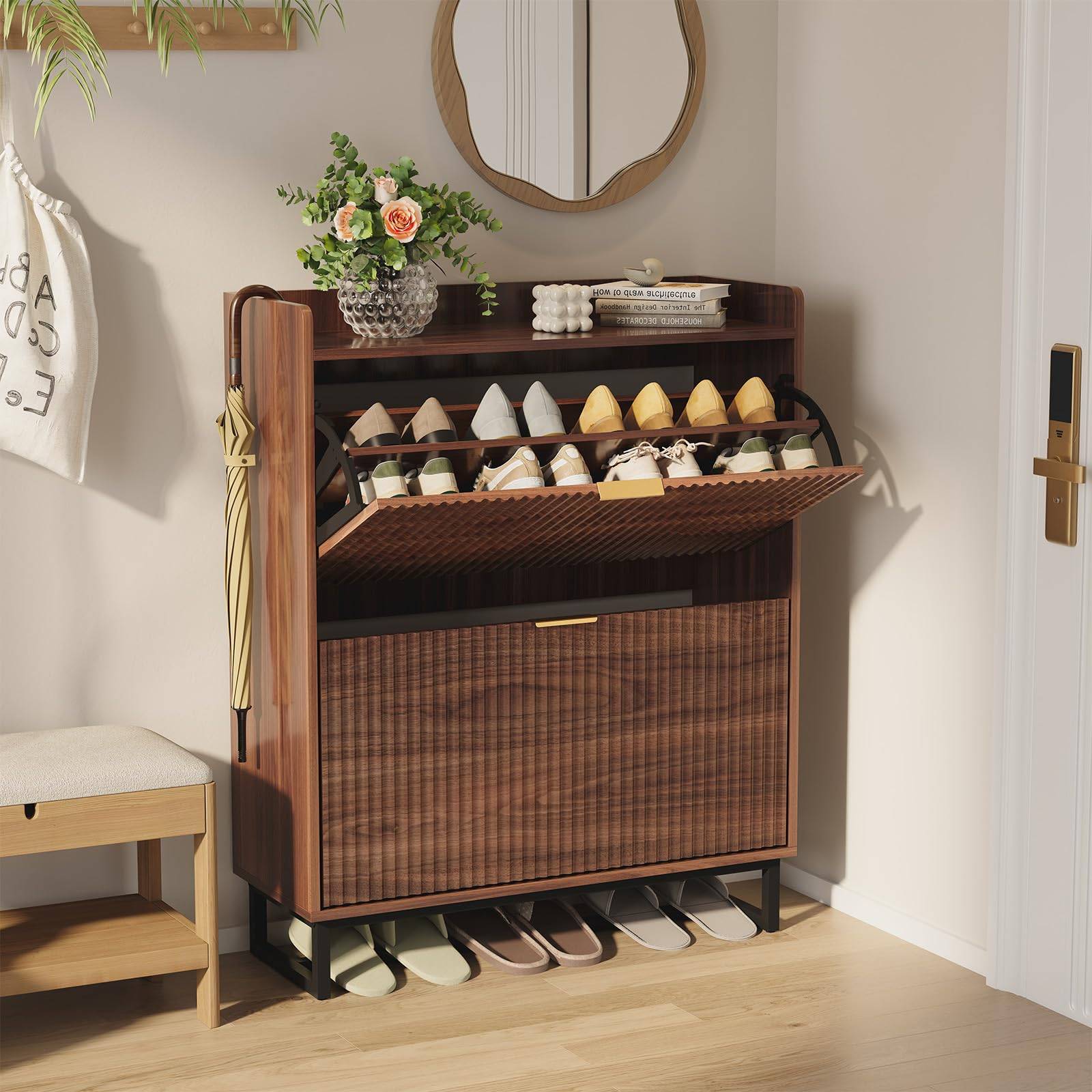 Narrow shoe cabinet Garvee Life Narrow Storage Cabinet Shoe Rack
