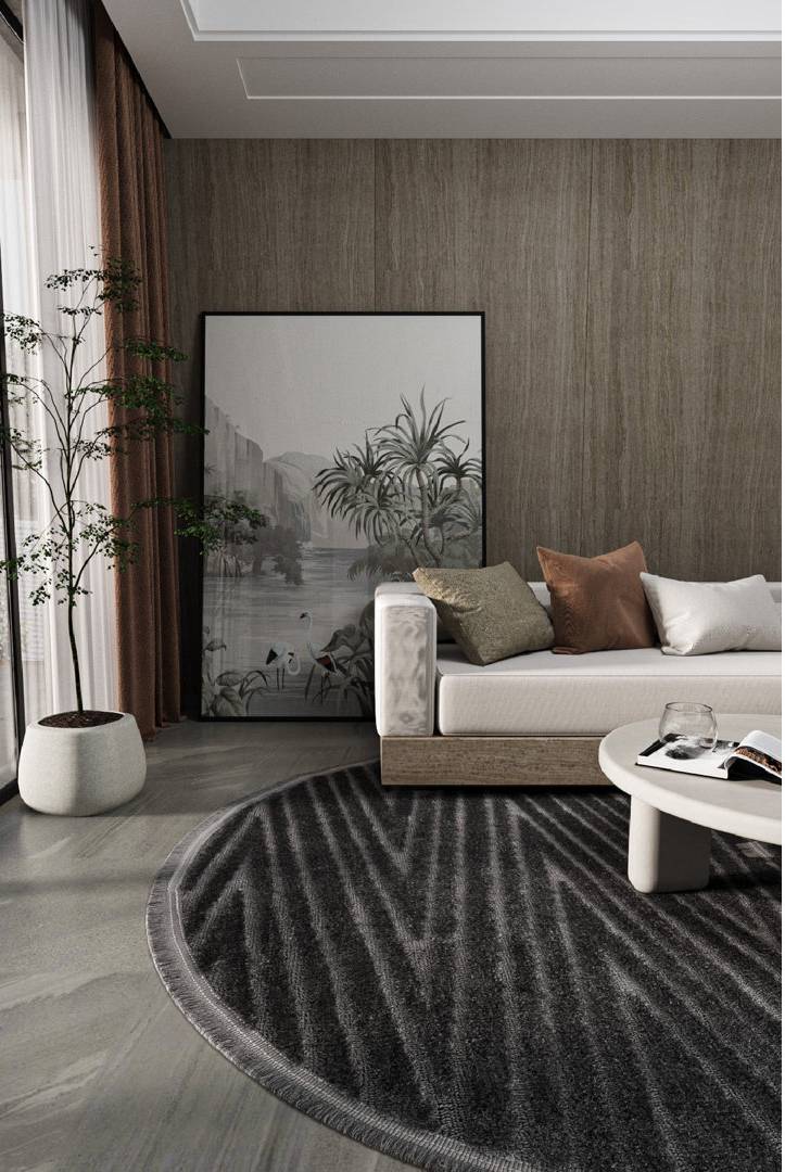 Ebern Designs Geometric Chevron Area Rug 3'3" Black