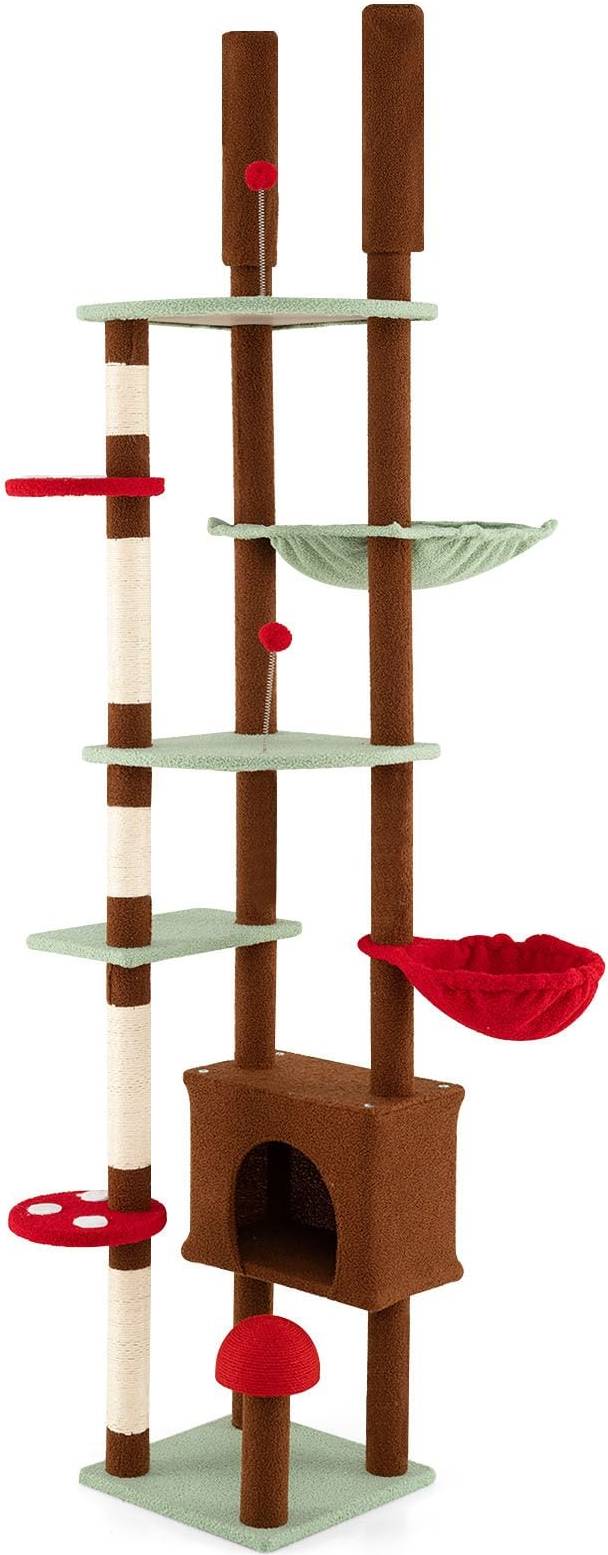 Brown cat tree SlickBlue Brown Multi Level Cat Tree Adjustable Height