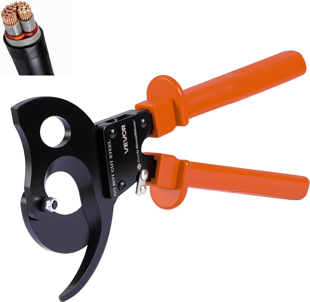 VEVOR Ratcheting Cable Cutter Spring Steel Blades Cable Cutters