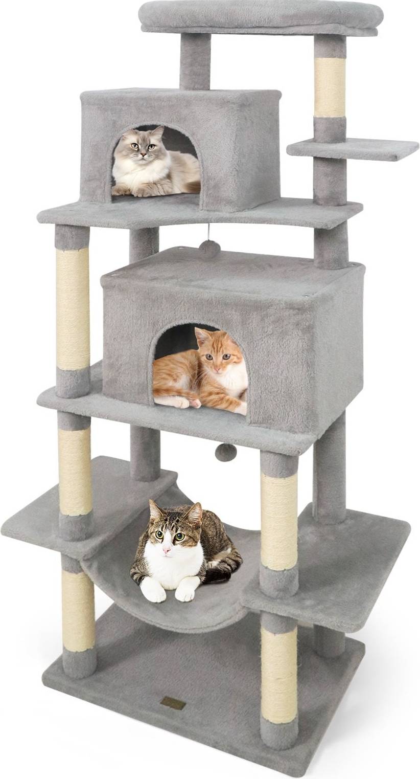 Cat tree with hammock SlickBlue Multi Level Cat Tree with Condos Hammock