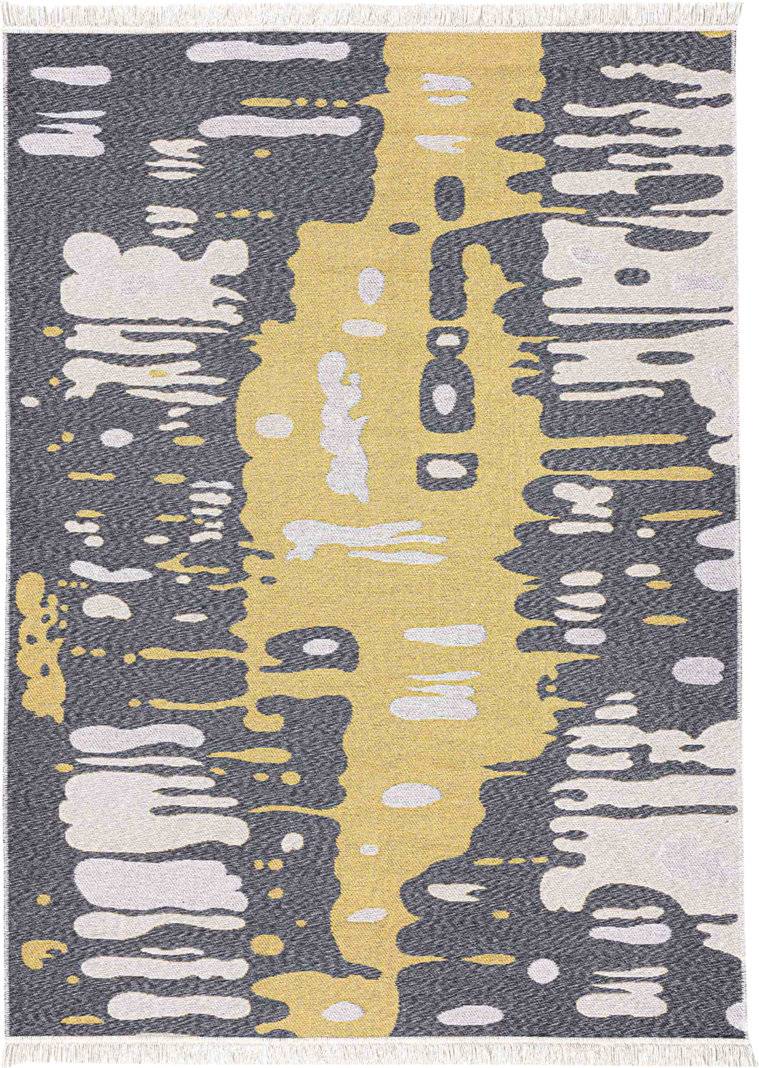 Ebern Designs Abstract Area Rug Cotton Modern Design Grey