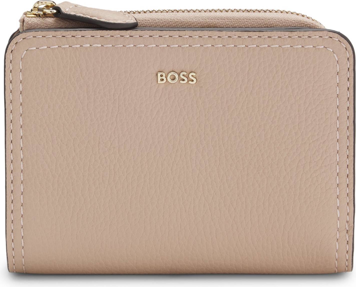 BOSS Grained Leather Wallet Metallic Logo Lettering - Light Pink