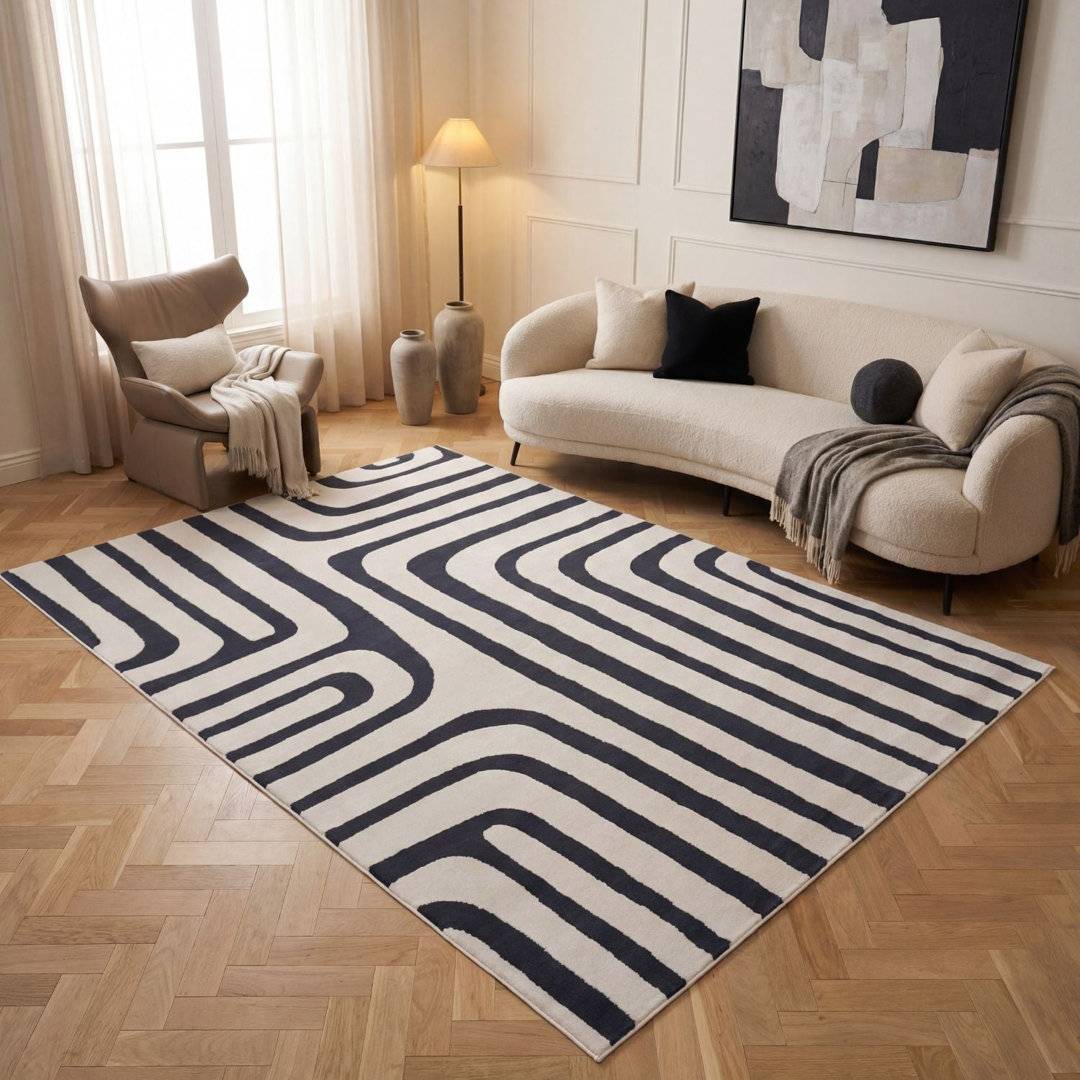 THE RUGS Loft Modern Curved Line Area Rug Runner 240 x 340 cm