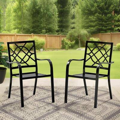 2 Pieces Outdoor Stackable Dining Chairs