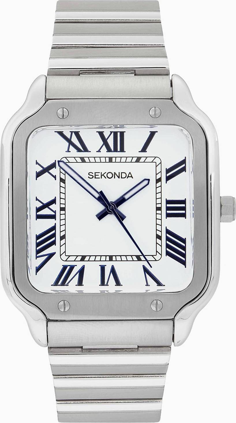 Mens Rene Silver Stainless Steel Strap