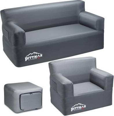 Inflatable couch Pittman Outdoors Inflatable Furniture Set With Built In Pump