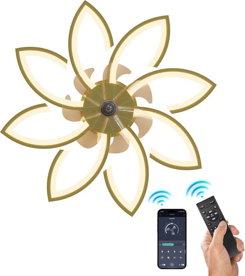 Modern LED Ceiling Fans with Lights and Remote