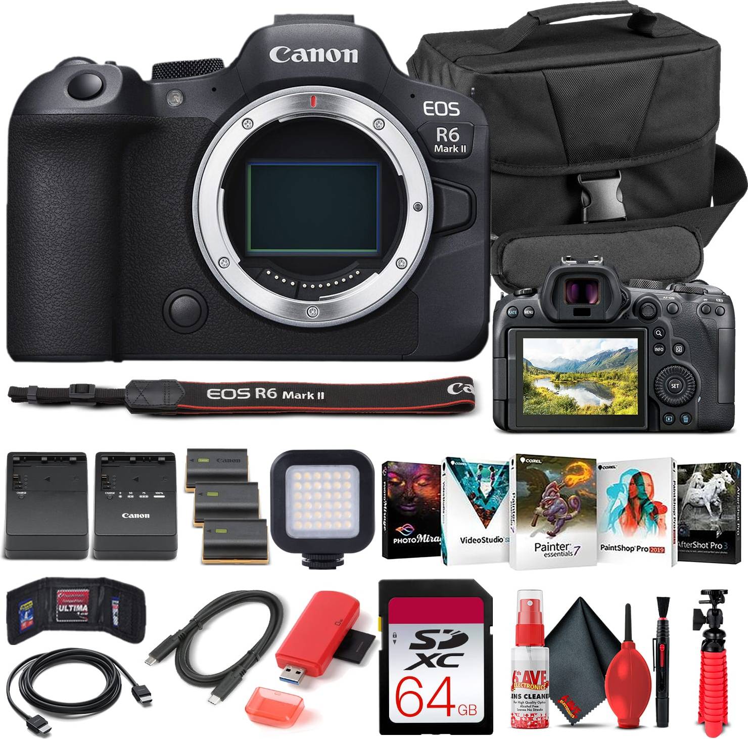 Canon eos r6 mark 2 Canon EOS R6 Mark II Mirrorless Camera Advanced Bundle