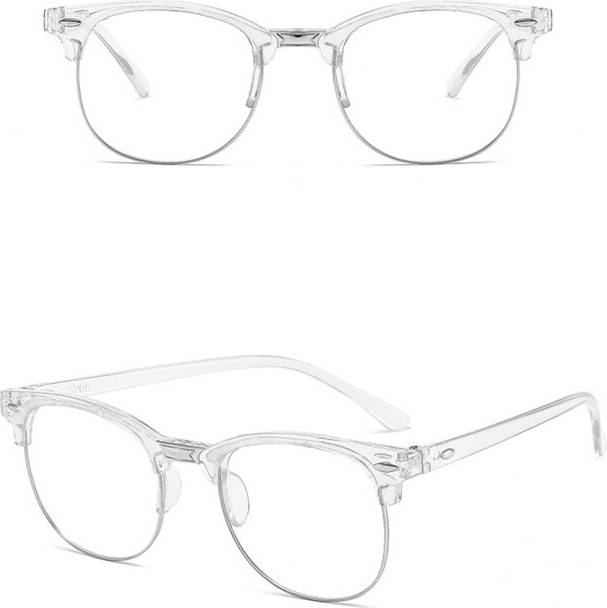 Retro Half-Frame Sunglasses - Transparent Color