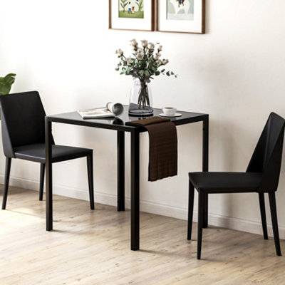 Homcom Modern Square Tempered Glass Top Dining Table