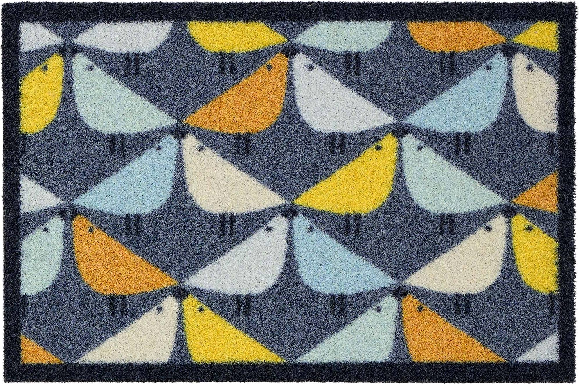 Hug Rug Lintu Blue Outdoor Doormat Blue
