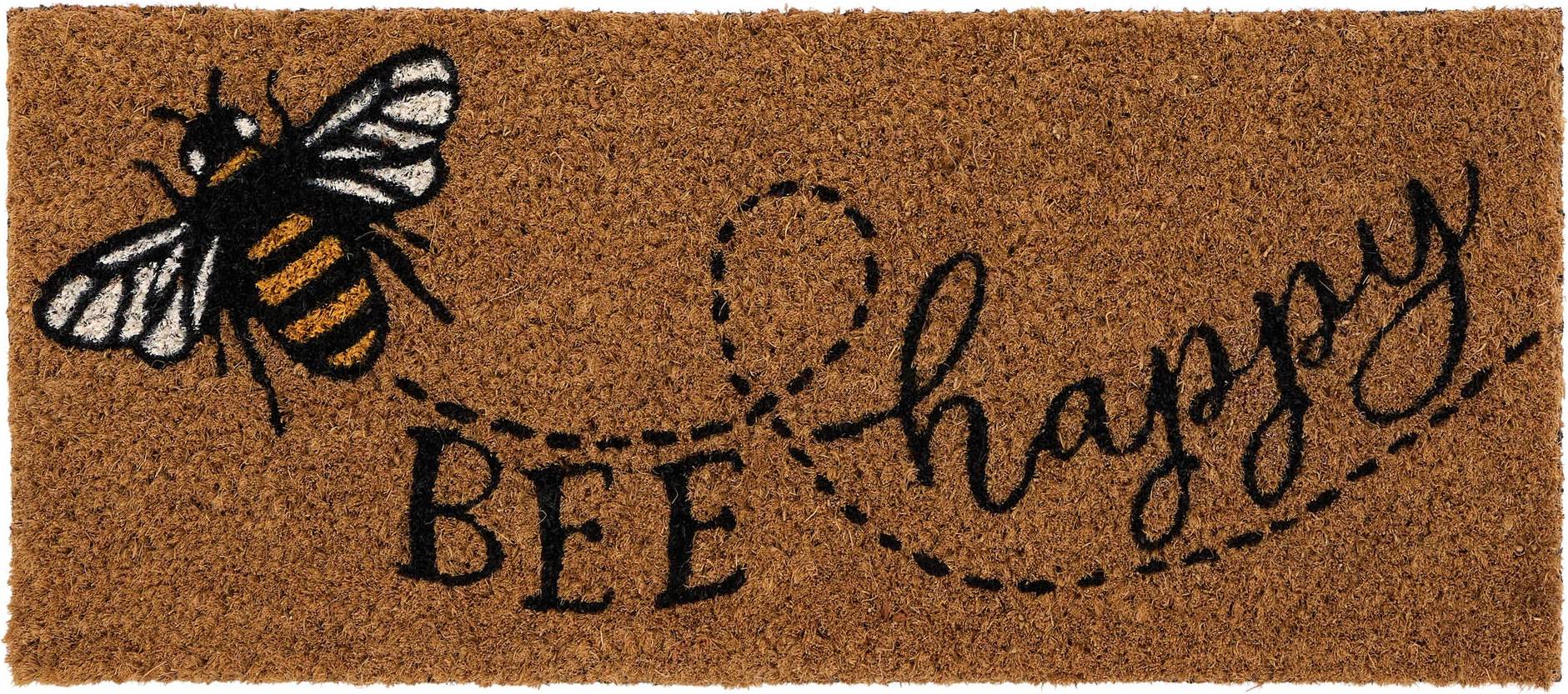 Hug Rug Coir Insert Bee Happy Doormat