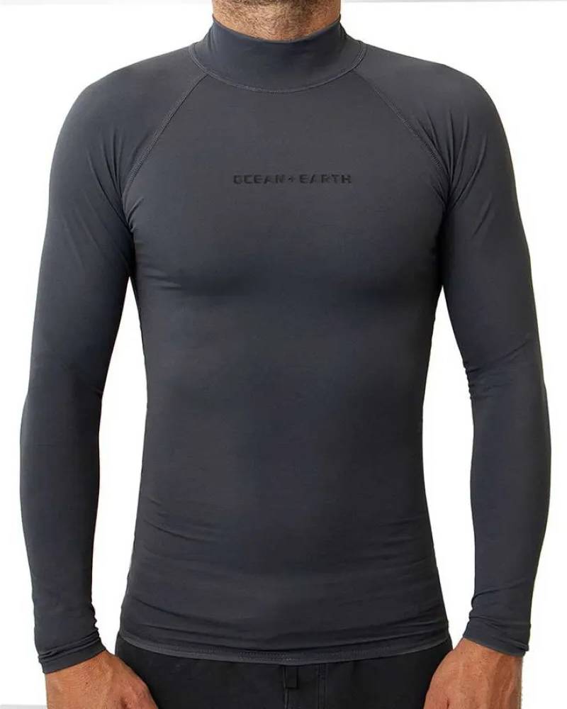 Script Long Sleeve Rash Guard Gris