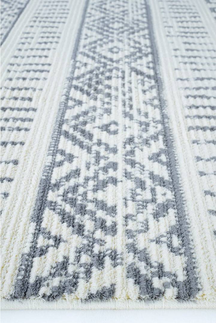 Ebern Designs Aztec Area Rug Polypropylene 2'7" x 8'2" Grey