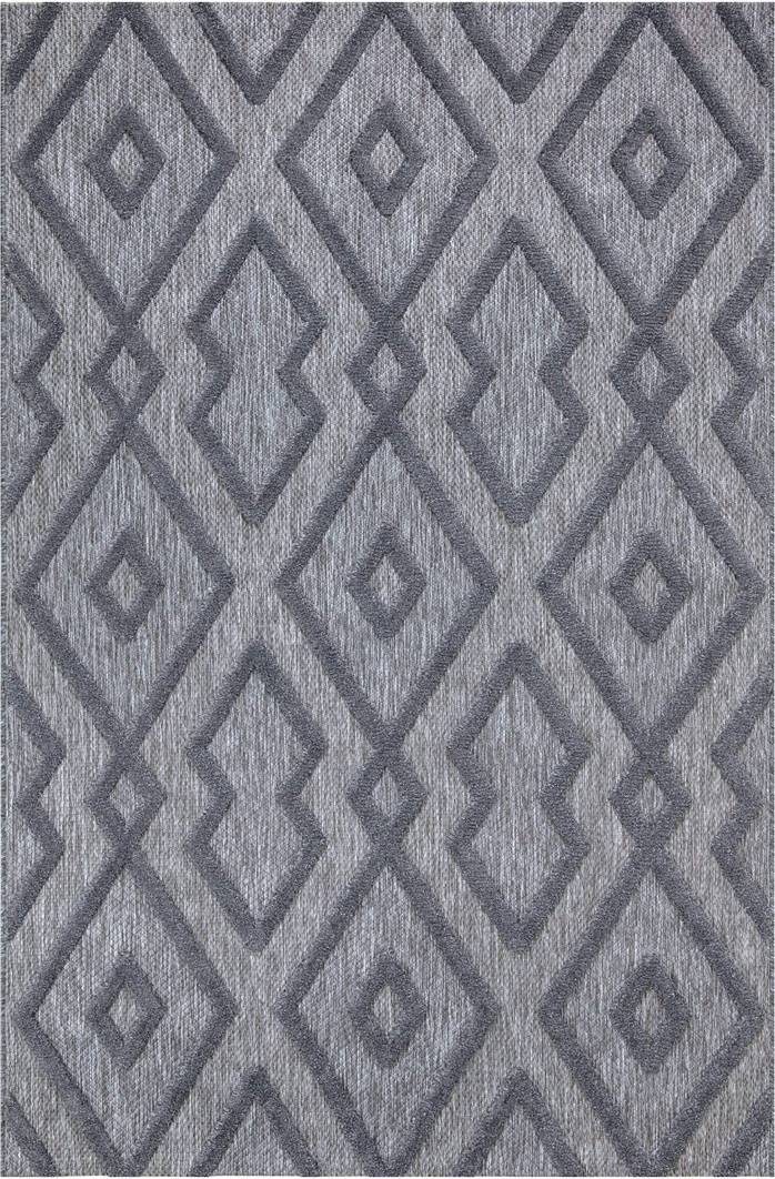 Ebern Designs Geometric Area Rug Rectangle 2'7" x 4'11" Grey