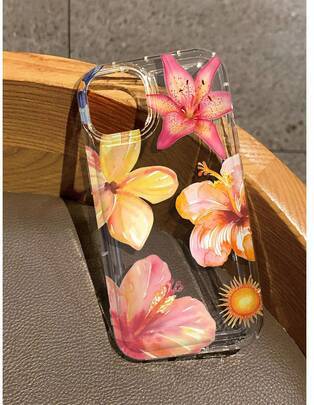 Shein Hibiscus Pattern Waterproof Scratch Case