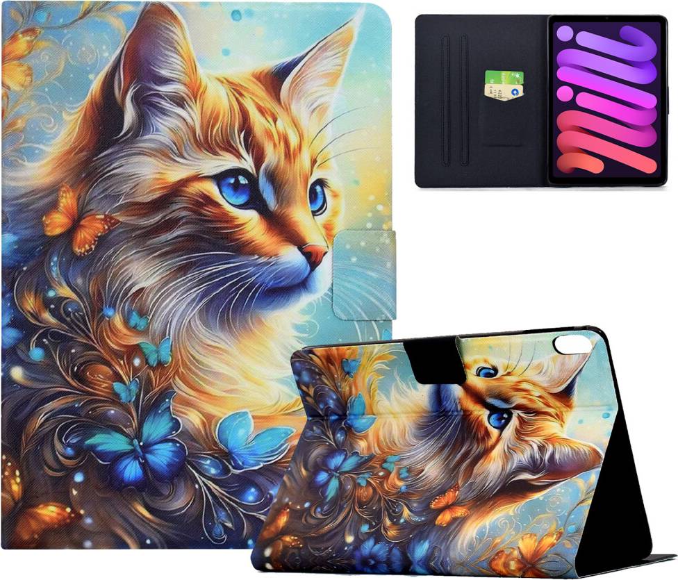 Colorful Pattern Painting Card Slots Stand For iPad Mini