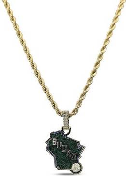 Rope chain 18k GLD Bucks 18K Yellow Gold Logo Pendant Rope Chain
