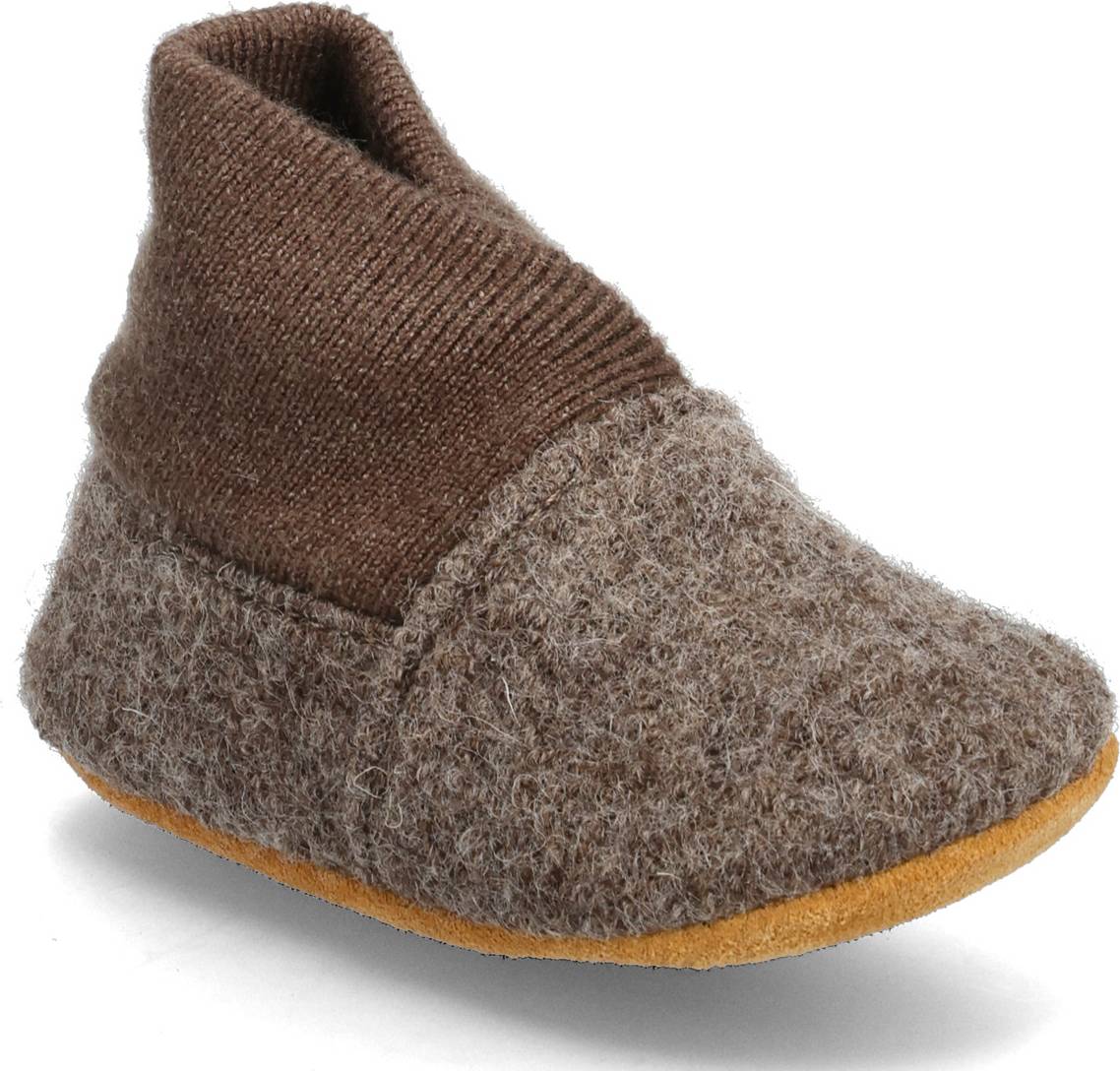 En Fant Wool Slippers W Rib - Brown