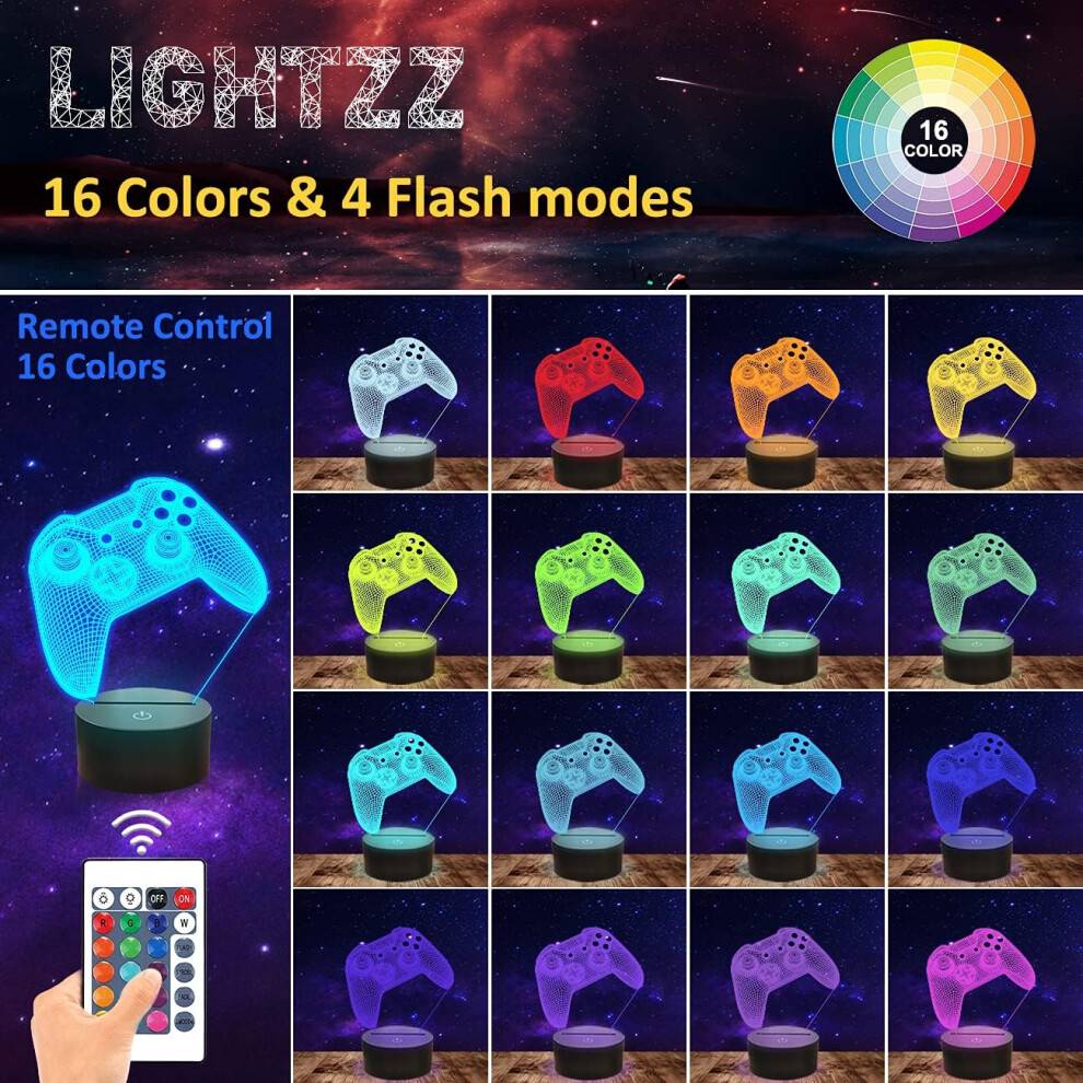 3D Gamepad Color Changing Timer Night Light