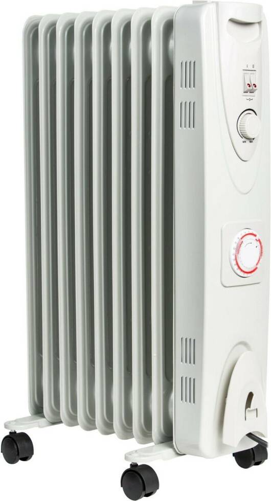 Oil filled radiators Mylek Oil Filled Radiator Thermostat Timer 2kW