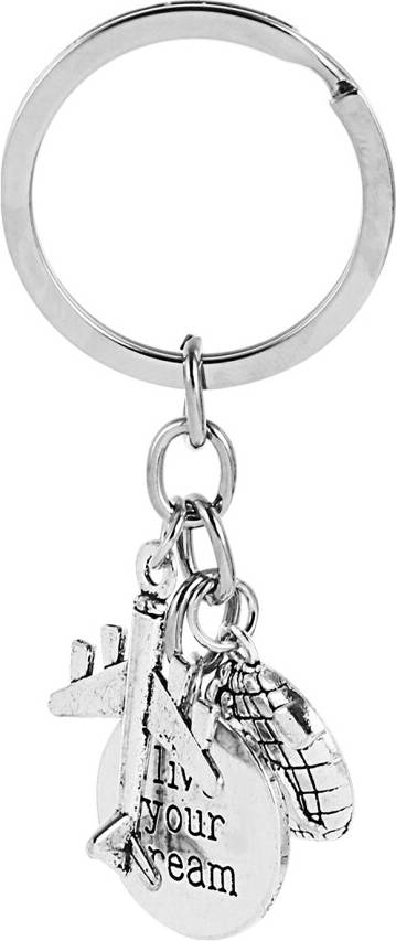 ABOOFAN Keychain Plane Map Letters Keyring - Multicolor