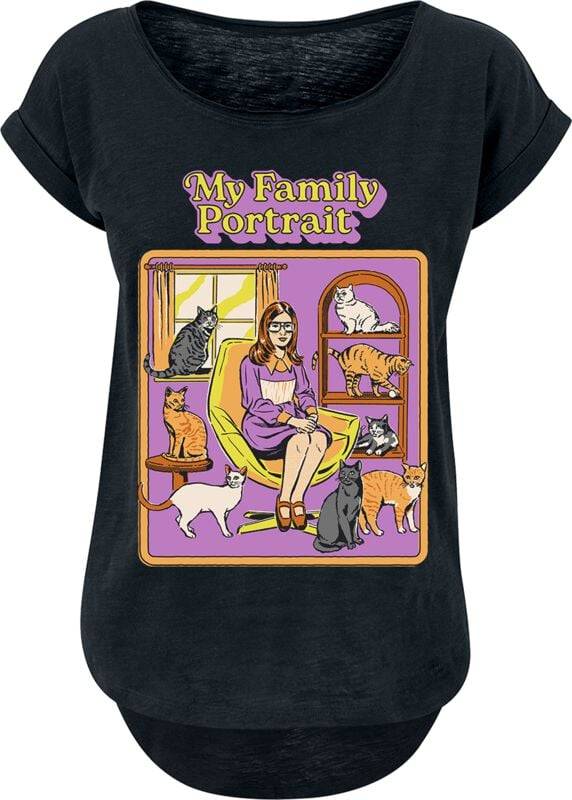 Steven Rhodes Fun T-Shirt My Family Portrait - Sort
