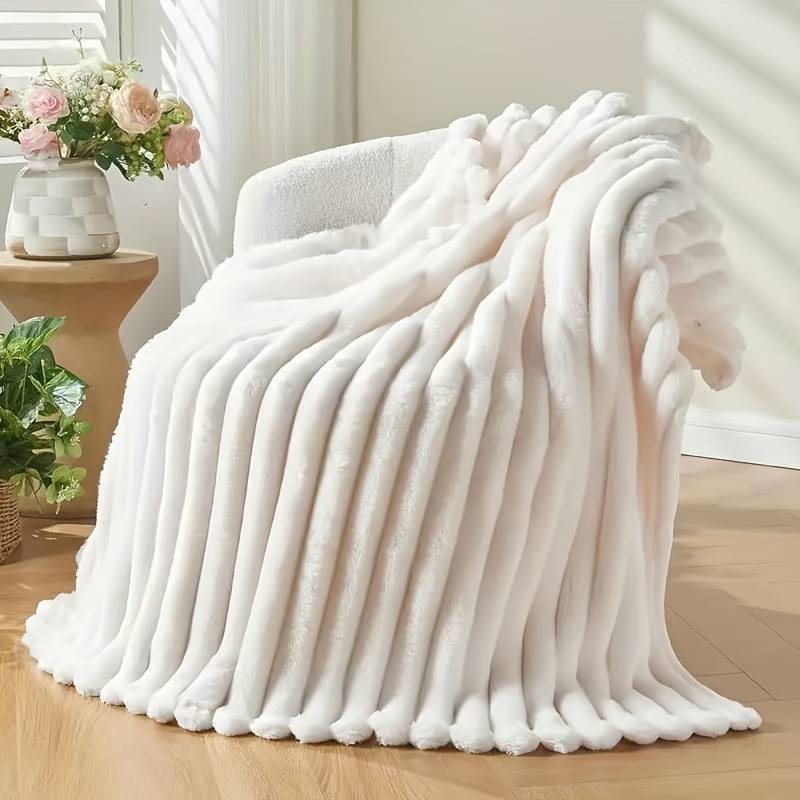 Throw blanket Temu Versatile Faux Rabbit Fur Throw Blanket Filz
