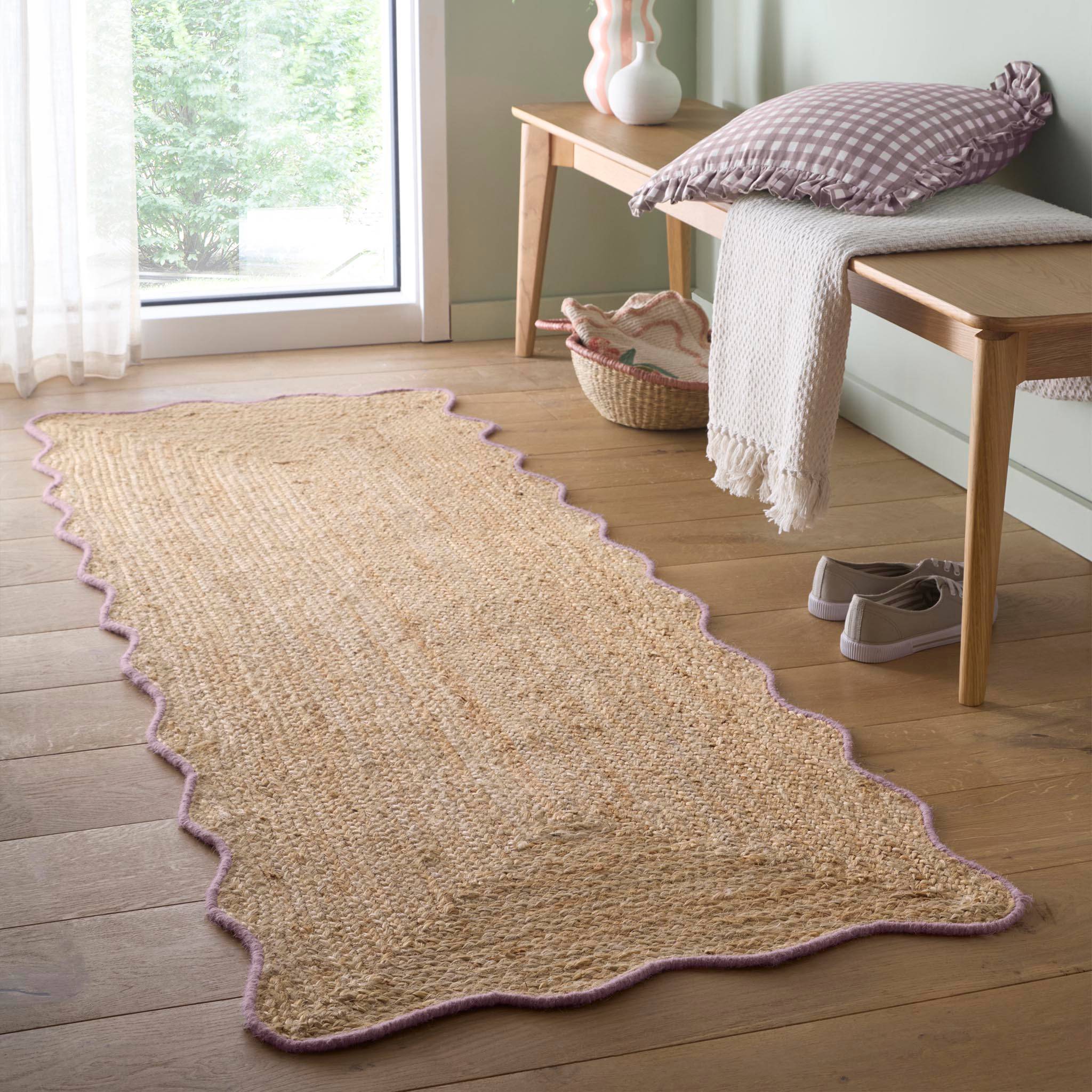 Hug Rug Jute Scalloped Edge Runner Lilac