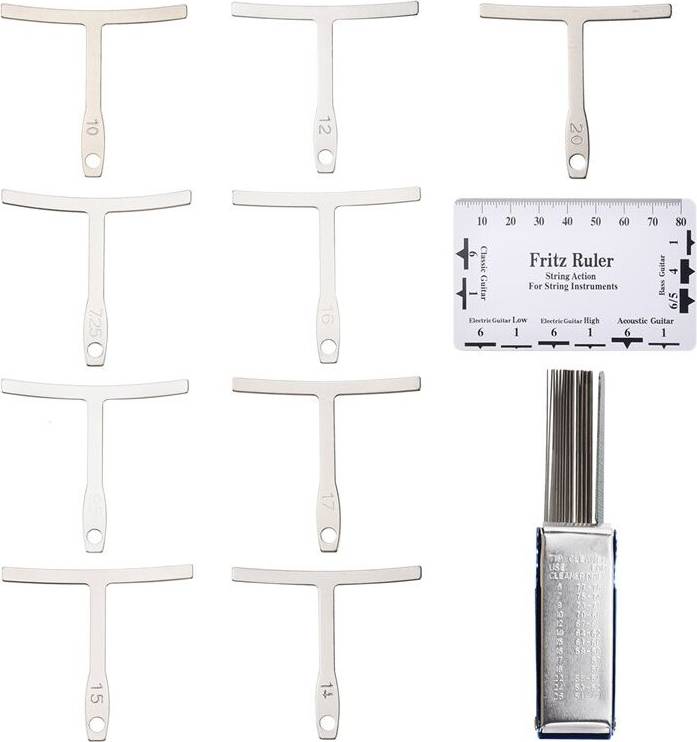 Zandona 9Pcs Understring Radius Gauge String Action Ruler Set