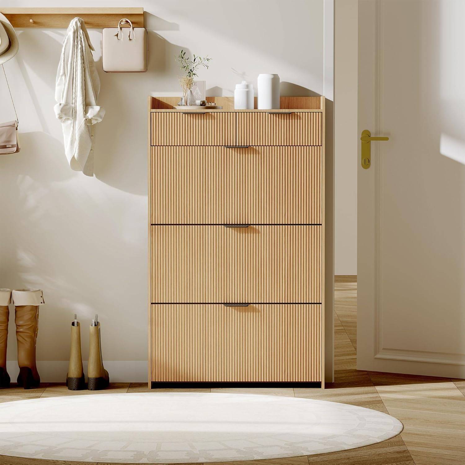 Narrow shoe cabinet Garvee Narrow Storage Cabinet Shoe Rack
