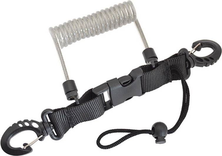 Diving Spiral Rope Camera Lanyard Silver